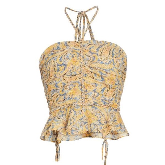 NWOT Veronica Beard 100% Silk Braided Halter Paisley top - Picture 5 of 11